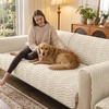 image:imageSmiry Waterproof Couch Covers for Dogs Washable Non Slip Plush Pet Sofa Cover Scratch Resistant Flannel Furniture Protector for Dogs Navy 36 x 71Apricot