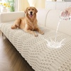 image:imageSmiry Waterproof Couch Covers for Dogs Washable Non Slip Plush Pet Sofa Cover Scratch Resistant Flannel Furniture Protector for Dogs Navy 36 x 71Apricot