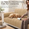 image:imageSmiry Waterproof Couch Covers for Dogs Washable Non Slip Plush Pet Sofa Cover Scratch Resistant Flannel Furniture Protector for Dogs Navy 36 x 71Camel
