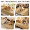 image:imageSmiry Waterproof Couch Covers for Dogs Washable Non Slip Plush Pet Sofa Cover Scratch Resistant Flannel Furniture Protector for Dogs Navy 36 x 71Camel
