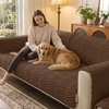 image:imageSmiry Waterproof Couch Covers for Dogs Washable Non Slip Plush Pet Sofa Cover Scratch Resistant Flannel Furniture Protector for Dogs Navy 36 x 71Chocolate
