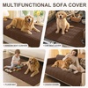 image:imageSmiry Waterproof Couch Covers for Dogs Washable Non Slip Plush Pet Sofa Cover Scratch Resistant Flannel Furniture Protector for Dogs Navy 36 x 71Chocolate