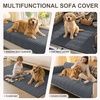 image:imageSmiry Waterproof Couch Covers for Dogs Washable Non Slip Plush Pet Sofa Cover Scratch Resistant Flannel Furniture Protector for Dogs Navy 36 x 71Dark Grey
