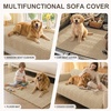 image:imageSmiry Waterproof Couch Covers for Dogs Washable Non Slip Plush Pet Sofa Cover Scratch Resistant Flannel Furniture Protector for Dogs Navy 36 x 71Khaki