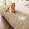 image:imageSmiry Waterproof Couch Covers for Dogs Washable Non Slip Plush Pet Sofa Cover Scratch Resistant Flannel Furniture Protector for Dogs Navy 36 x 71Khaki