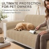 image:imageSmiry Waterproof Couch Covers for Dogs Washable Non Slip Plush Pet Sofa Cover Scratch Resistant Flannel Furniture Protector for Dogs Navy 36 x 71Khaki