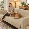 image:imageSmiry Waterproof Couch Covers for Dogs Washable Non Slip Plush Pet Sofa Cover Scratch Resistant Flannel Furniture Protector for Dogs Navy 36 x 71Khaki