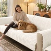 image:imageSmiry Waterproof Couch Covers for Dogs Washable Non Slip Plush Pet Sofa Cover Scratch Resistant Flannel Furniture Protector for Dogs Navy 36 x 71White