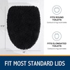 image:imageSmiry Chenille Bath Rug and Mats Set of 3Extra Soft and Absorbent Shaggy Bath Mat Machine Washable NonSlip Plush Carpet 30x 20UShaped 20 x20175x 15 Black