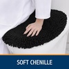 image:imageSmiry Chenille Bath Rug and Mats Set of 3Extra Soft and Absorbent Shaggy Bath Mat Machine Washable NonSlip Plush Carpet 30x 20UShaped 20 x20175x 15 Black