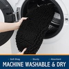 image:imageSmiry Chenille Bath Rug and Mats Set of 3Extra Soft and Absorbent Shaggy Bath Mat Machine Washable NonSlip Plush Carpet 30x 20UShaped 20 x20175x 15 Black