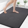 image:imageSmiry Memory Foam Bath Mat 30x20 Extra Soft NonSlip Bathroom Rug Ultra Absorbent Quick Dry Machine Washable Bathroom Mat for Shower Tub amp Floor Decor GreyDary Grey