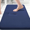 image:imageSmiry Memory Foam Bath Mat 30x20 Extra Soft NonSlip Bathroom Rug Ultra Absorbent Quick Dry Machine Washable Bathroom Mat for Shower Tub amp Floor Decor GreyNavy Blue