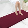 image:imageSmiry Memory Foam Bath Mat 30x20 Extra Soft NonSlip Bathroom Rug Ultra Absorbent Quick Dry Machine Washable Bathroom Mat for Shower Tub amp Floor Decor GreyBurgundy