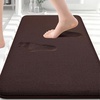 image:imageSmiry Memory Foam Bath Mat 30x20 Extra Soft NonSlip Bathroom Rug Ultra Absorbent Quick Dry Machine Washable Bathroom Mat for Shower Tub amp Floor Decor GreyBrown