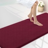 image:imageSmiry Memory Foam Bath Mat 30x20 Extra Soft NonSlip Bathroom Rug Ultra Absorbent Quick Dry Machine Washable Bathroom Mat for Shower Tub amp Floor Decor GreyBurgundy