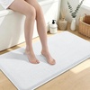image:imageSmiry Memory Foam Bath Mat 30x20 Extra Soft NonSlip Bathroom Rug Ultra Absorbent Quick Dry Machine Washable Bathroom Mat for Shower Tub amp Floor Decor GreyWhite