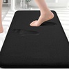 image:imageSmiry Memory Foam Bath Mat 30x20 Extra Soft NonSlip Bathroom Rug Ultra Absorbent Quick Dry Machine Washable Bathroom Mat for Shower Tub amp Floor Decor GreyBlack