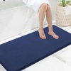image:imageSmiry Memory Foam Bath Mat 30x20 Extra Soft NonSlip Bathroom Rug Ultra Absorbent Quick Dry Machine Washable Bathroom Mat for Shower Tub amp Floor Decor GreyNavy Blue