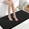 image:imageSmiry Memory Foam Bath Mat 30x20 Extra Soft NonSlip Bathroom Rug Ultra Absorbent Quick Dry Machine Washable Bathroom Mat for Shower Tub amp Floor Decor GreyBlack