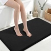image:imageSmiry Memory Foam Bath Mat 30x20 Extra Soft NonSlip Bathroom Rug Ultra Absorbent Quick Dry Machine Washable Bathroom Mat for Shower Tub amp Floor Decor GreyBlack