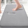 image:imageSmiry Memory Foam Bath Mat 30x20 Extra Soft NonSlip Bathroom Rug Ultra Absorbent Quick Dry Machine Washable Bathroom Mat for Shower Tub amp Floor Decor GreyGrey