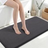 image:imageSmiry Memory Foam Bath Mat 30x20 Extra Soft NonSlip Bathroom Rug Ultra Absorbent Quick Dry Machine Washable Bathroom Mat for Shower Tub amp Floor Decor GreyDary Grey