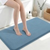 image:imageSmiry Memory Foam Bath Mat 30x20 Extra Soft NonSlip Bathroom Rug Ultra Absorbent Quick Dry Machine Washable Bathroom Mat for Shower Tub amp Floor Decor GreyGrayish Blue
