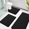 image:imageSmiry Memory Foam Bath Mat 30x20 Extra Soft NonSlip Bathroom Rug Ultra Absorbent Quick Dry Machine Washable Bathroom Mat for Shower Tub amp Floor Decor GreyBlack