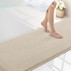 image:imageSmiry Memory Foam Bath Mat 30x20 Extra Soft NonSlip Bathroom Rug Ultra Absorbent Quick Dry Machine Washable Bathroom Mat for Shower Tub amp Floor Decor GreyBeige