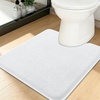 image:imageSmiry Memory Foam Bath Mat 30x20 Extra Soft NonSlip Bathroom Rug Ultra Absorbent Quick Dry Machine Washable Bathroom Mat for Shower Tub amp Floor Decor GreyWhite