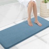 image:imageSmiry Memory Foam Bath Mat 30x20 Extra Soft NonSlip Bathroom Rug Ultra Absorbent Quick Dry Machine Washable Bathroom Mat for Shower Tub amp Floor Decor GreyGrayish Blue