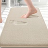image:imageSmiry Memory Foam Bath Mat 30x20 Extra Soft NonSlip Bathroom Rug Ultra Absorbent Quick Dry Machine Washable Bathroom Mat for Shower Tub amp Floor Decor GreyBeige