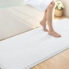 image:imageSmiry Memory Foam Bath Mat 30x20 Extra Soft NonSlip Bathroom Rug Ultra Absorbent Quick Dry Machine Washable Bathroom Mat for Shower Tub amp Floor Decor GreyWhite