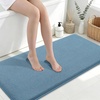 image:imageSmiry Memory Foam Bath Mat 30x20 Extra Soft NonSlip Bathroom Rug Ultra Absorbent Quick Dry Machine Washable Bathroom Mat for Shower Tub amp Floor Decor GreyGrayish Blue
