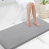 image:imageSmiry Memory Foam Bath Mat 30x20 Extra Soft NonSlip Bathroom Rug Ultra Absorbent Quick Dry Machine Washable Bathroom Mat for Shower Tub amp Floor Decor GreyGrey