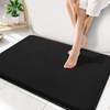 image:imageSmiry Memory Foam Bath Mat 30x20 Extra Soft NonSlip Bathroom Rug Ultra Absorbent Quick Dry Machine Washable Bathroom Mat for Shower Tub amp Floor Decor GreyBlack