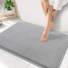 image:imageSmiry Memory Foam Bath Mat 30x20 Extra Soft NonSlip Bathroom Rug Ultra Absorbent Quick Dry Machine Washable Bathroom Mat for Shower Tub amp Floor Decor GreyGrey