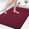 image:imageSmiry Memory Foam Bath Mat 30x20 Extra Soft NonSlip Bathroom Rug Ultra Absorbent Quick Dry Machine Washable Bathroom Mat for Shower Tub amp Floor Decor GreyBurgundy