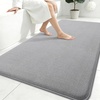 image:imageSmiry Memory Foam Bath Mat 30x20 Extra Soft NonSlip Bathroom Rug Ultra Absorbent Quick Dry Machine Washable Bathroom Mat for Shower Tub amp Floor Decor GreyGrey