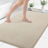 image:imageSmiry Memory Foam Bath Mat 30x20 Extra Soft NonSlip Bathroom Rug Ultra Absorbent Quick Dry Machine Washable Bathroom Mat for Shower Tub amp Floor Decor GreyBeige