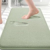 image:imageSmiry Memory Foam Bath Mat 30x20 Extra Soft NonSlip Bathroom Rug Ultra Absorbent Quick Dry Machine Washable Bathroom Mat for Shower Tub amp Floor Decor GreySage Green