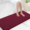 image:imageSmiry Memory Foam Bath Mat 30x20 Extra Soft NonSlip Bathroom Rug Ultra Absorbent Quick Dry Machine Washable Bathroom Mat for Shower Tub amp Floor Decor GreyBurgundy