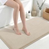 image:imageSmiry Memory Foam Bath Mat 30x20 Extra Soft NonSlip Bathroom Rug Ultra Absorbent Quick Dry Machine Washable Bathroom Mat for Shower Tub amp Floor Decor GreyBeige
