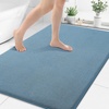 image:imageSmiry Memory Foam Bath Mat 30x20 Extra Soft NonSlip Bathroom Rug Ultra Absorbent Quick Dry Machine Washable Bathroom Mat for Shower Tub amp Floor Decor GreyGrayish Blue
