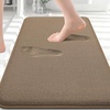 image:imageSmiry Memory Foam Bath Mat 30x20 Extra Soft NonSlip Bathroom Rug Ultra Absorbent Quick Dry Machine Washable Bathroom Mat for Shower Tub amp Floor Decor GreyCamel