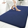 image:imageSmiry Memory Foam Bath Mat 30x20 Extra Soft NonSlip Bathroom Rug Ultra Absorbent Quick Dry Machine Washable Bathroom Mat for Shower Tub amp Floor Decor GreyNavy Blue