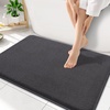 image:imageSmiry Memory Foam Bath Mat 30x20 Extra Soft NonSlip Bathroom Rug Ultra Absorbent Quick Dry Machine Washable Bathroom Mat for Shower Tub amp Floor Decor GreyDary Grey