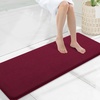 image:imageSmiry Memory Foam Bath Mat 30x20 Extra Soft NonSlip Bathroom Rug Ultra Absorbent Quick Dry Machine Washable Bathroom Mat for Shower Tub amp Floor Decor GreyBurgundy