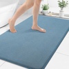 image:imageSmiry Memory Foam Bath Mat 30x20 Extra Soft NonSlip Bathroom Rug Ultra Absorbent Quick Dry Machine Washable Bathroom Mat for Shower Tub amp Floor Decor GreyGrayish Blue